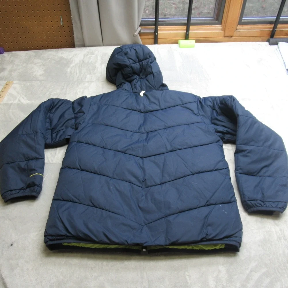 Columbia Jacket Youth Large Green Reversible Rain Wind FullZip Insulated Puffer